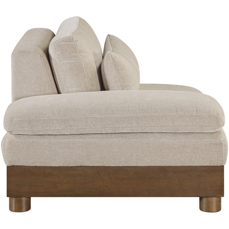 Meridian Furniture Turin Taupe Chenille Upholstered Modular Left Arm Chair