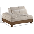Meridian Furniture Turin Taupe Chenille Upholstered Modular Left Arm Chair