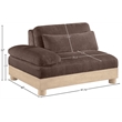Meridian Furniture Turin Brown Chenille Upholstered Modular Left Arm Chair