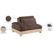 Meridian Furniture Turin Brown Chenille Upholstered Modular Left Arm Chair