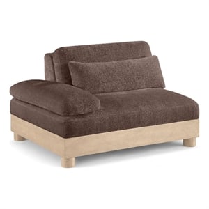 Meridian Furniture Turin Brown Chenille Upholstered Modular Left Arm Chair