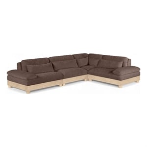 Meridian Furniture Turin 127.75&quot Brown Chenille Fabric 4pc. Modular Sectional
