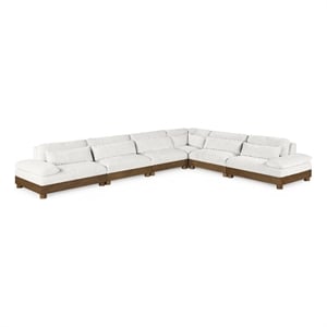 Meridian Furniture Turin 167.75&quot Cream Chenille Fabric 6pc. Modular Sectional
