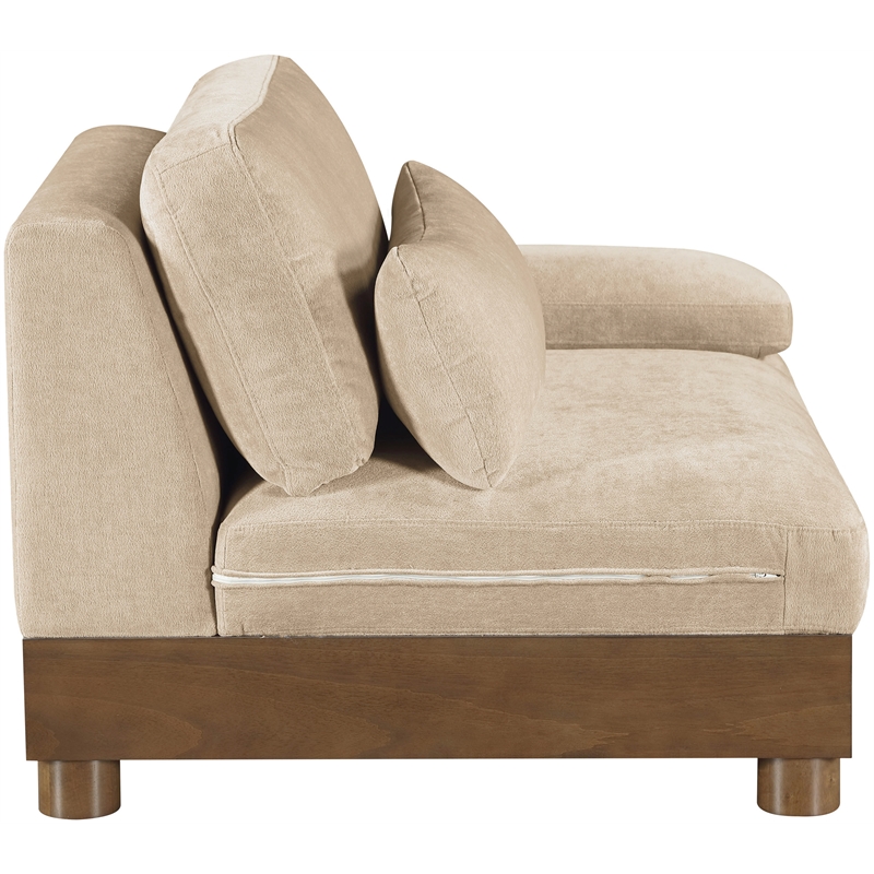 Meridian Furniture Turin Beige Chenille Upholstered Modular Right Arm Chair