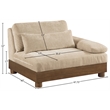 Meridian Furniture Turin Beige Chenille Upholstered Modular Right Arm Chair