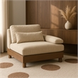 Meridian Furniture Turin Beige Chenille Upholstered Modular Right Arm Chair
