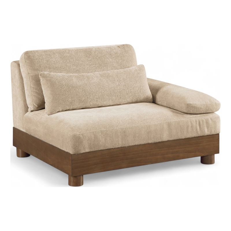 Meridian Furniture Turin Beige Chenille Upholstered Modular Right Arm Chair