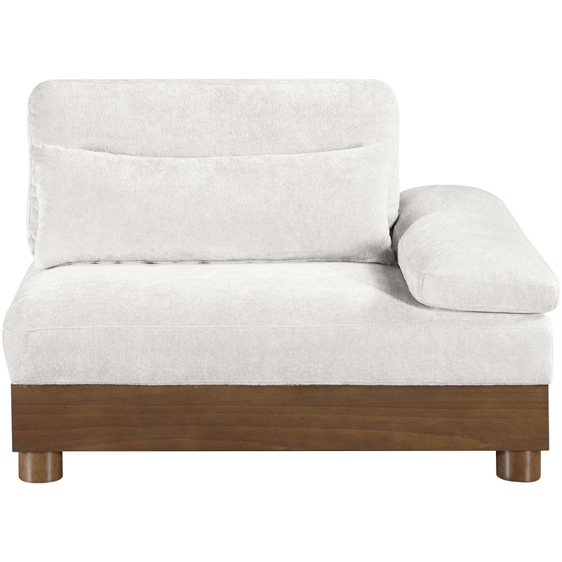 Meridian Furniture Turin Cream Chenille Upholstered Modular Right Arm Chair
