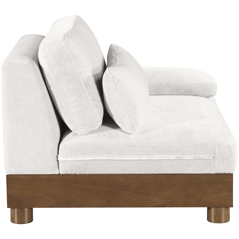 Meridian Furniture Turin Cream Chenille Upholstered Modular Right Arm Chair