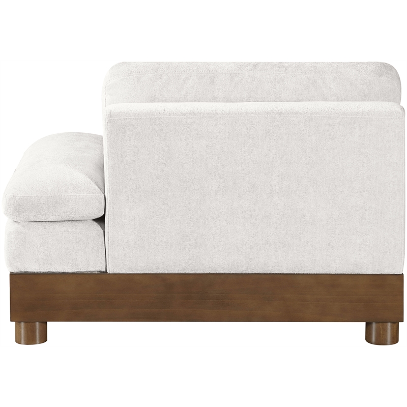 Meridian Furniture Turin Cream Chenille Upholstered Modular Right Arm Chair