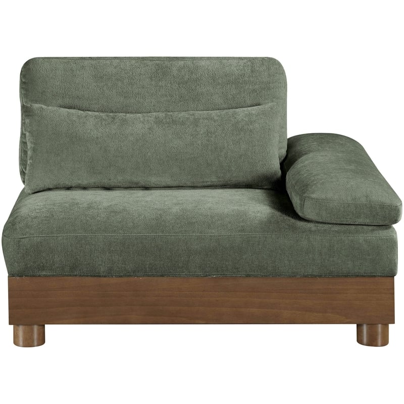 Meridian Furniture Turin Green Chenille Upholstered Modular Right Arm Chair