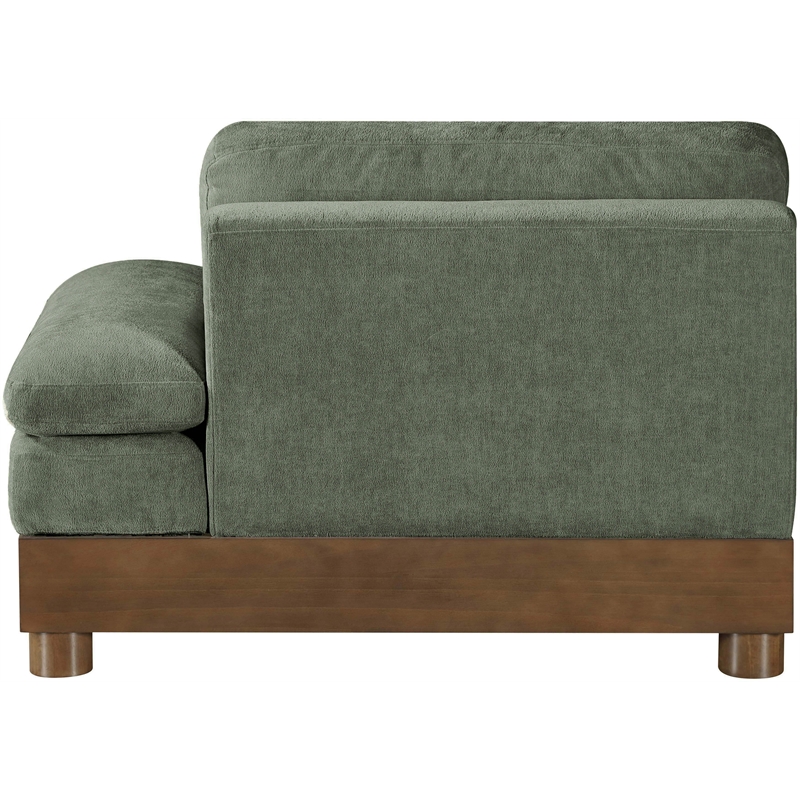 Meridian Furniture Turin Green Chenille Upholstered Modular Right Arm Chair