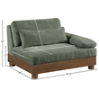 Meridian Furniture Turin Green Chenille Upholstered Modular Right Arm Chair