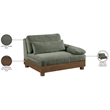 Meridian Furniture Turin Green Chenille Upholstered Modular Right Arm Chair