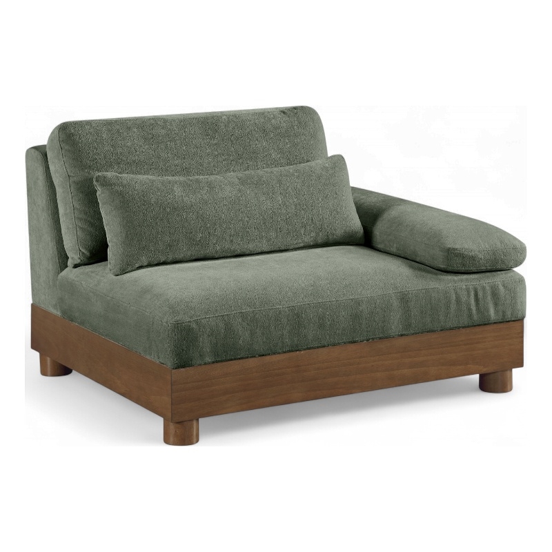 Meridian Furniture Turin Green Chenille Upholstered Modular Right Arm Chair