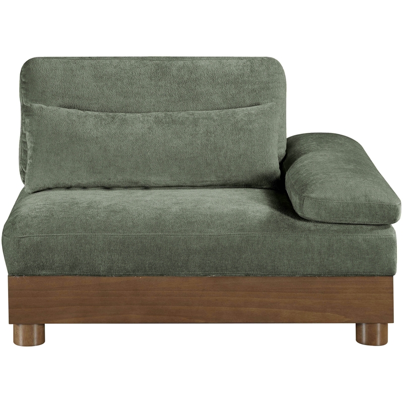 Meridian Furniture Turin Green Chenille Upholstered Modular Right Arm Chair
