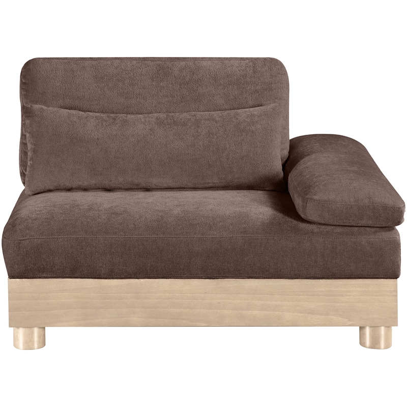 Meridian Furniture Turin Brown Chenille Upholstered Modular Right Arm Chair