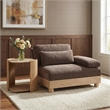 Meridian Furniture Turin Brown Chenille Upholstered Modular Right Arm Chair