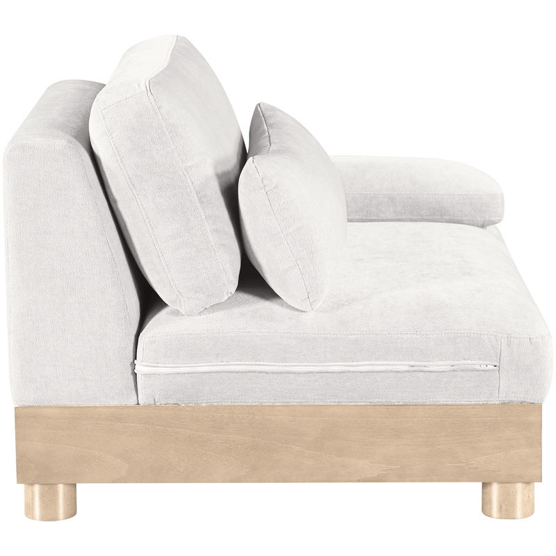 Meridian Furniture Turin Cream Chenille Upholstered Modular Right Arm Chair