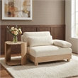 Meridian Furniture Turin Cream Chenille Upholstered Modular Right Arm Chair