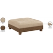 Meridian Furniture Turin Beige Chenille Fabric Upholstered Modular Ottoman