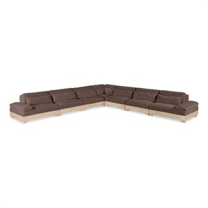 Meridian Furniture Turin 167.75&quot Brown Chenille Fabric 7pc. Modular Sectional