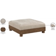Meridian Furniture Turin Taupe Chenille Fabric Upholstered Modular Ottoman