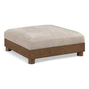 Meridian Furniture Turin Taupe Chenille Fabric Upholstered Modular Ottoman