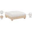 Meridian Furniture Turin Cream Chenille Fabric Upholstered Modular Ottoman