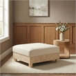 Meridian Furniture Turin Cream Chenille Fabric Upholstered Modular Ottoman