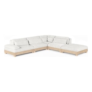 Meridian Furniture Turin 120&quot Cream Chenille Fabric 5pc. Modular Sectional