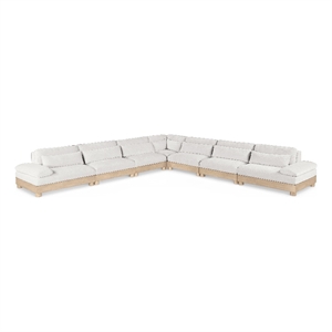 Meridian Furniture Turin 167.75&quot Cream Chenille Fabric 7pc. Modular Sectional