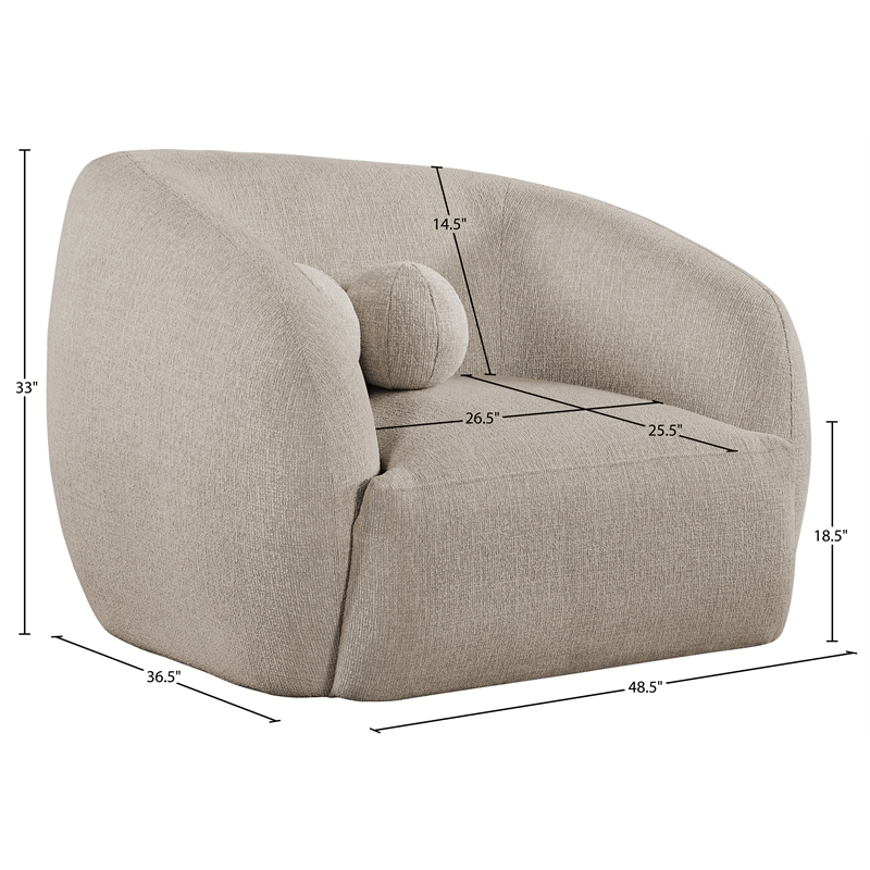 Meridian Furniture Elowen Beige Fabric Upholstered Chair