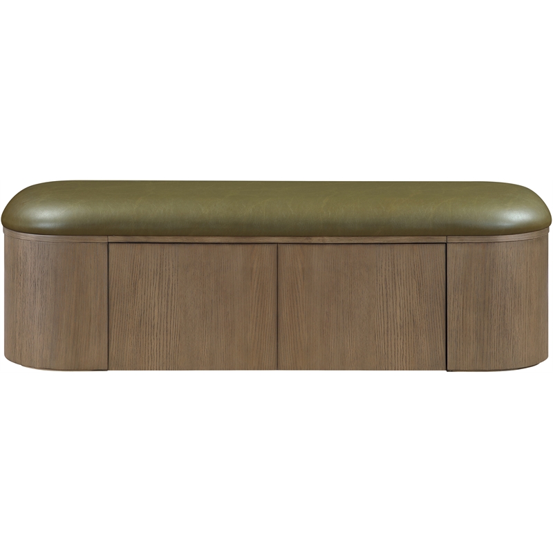 Meridian Furniture Velden Olive Vegan Leather Upholstered Storage Bench