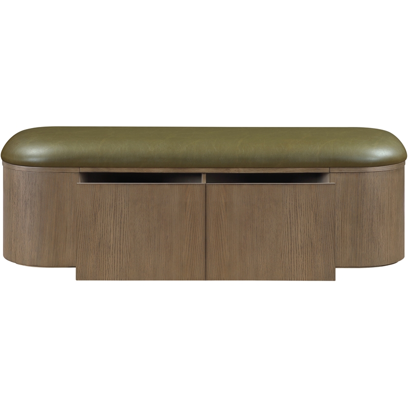 Meridian Furniture Velden Olive Vegan Leather Upholstered Storage Bench