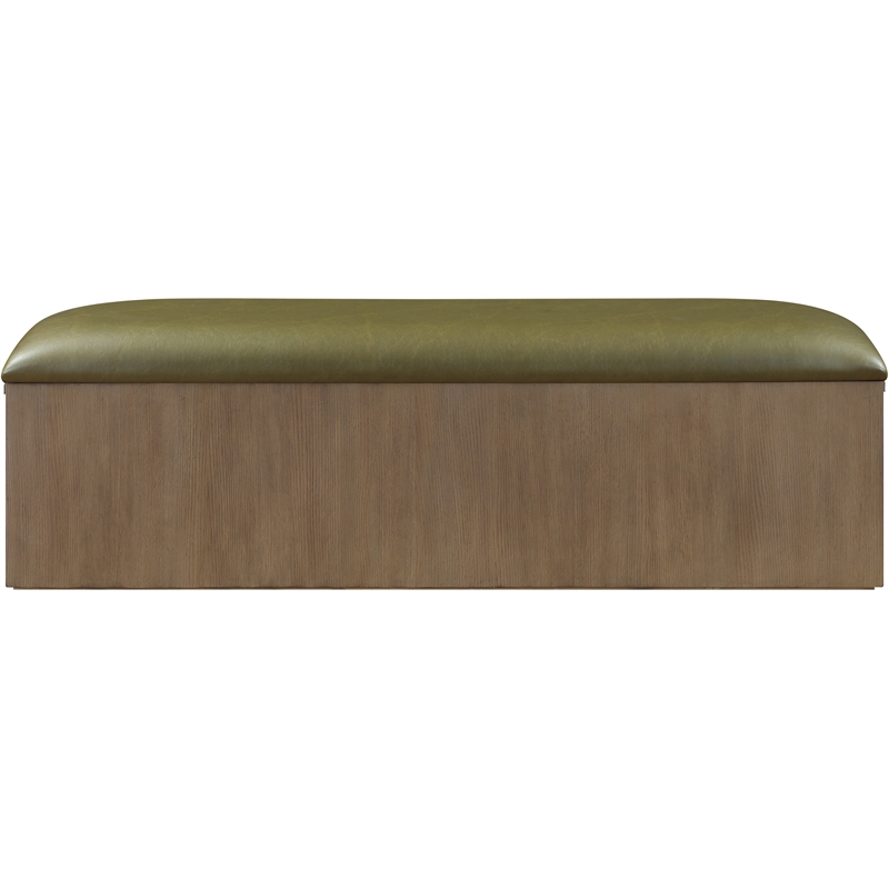 Meridian Furniture Velden Olive Vegan Leather Upholstered Storage Bench