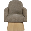 Meridian Furniture Marlowe Brown Linen Textured Fabric Swivel Accent Chair