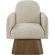Meridian Furniture Marlowe Beige Linen Textured Fabric Swivel Accent Chair