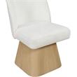 Meridian Furniture Marlowe Cream Linen Textured Fabric Swivel Dining Side Chair