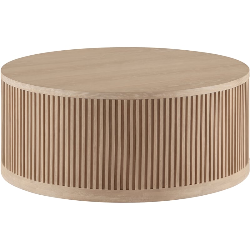 Meridian Furniture Madera Natural Oak Veneer With Caster Wheels Coffee Table