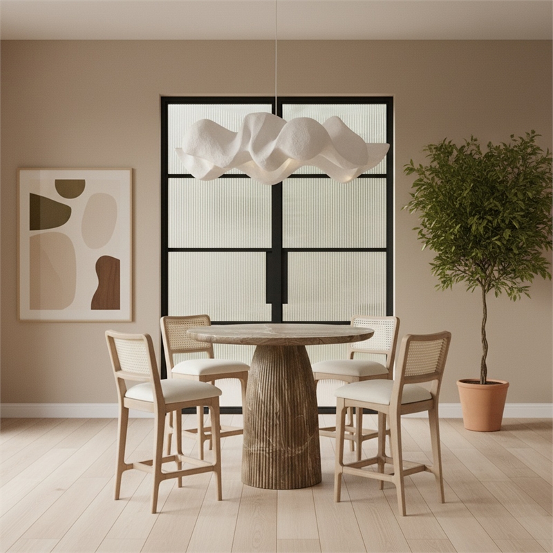 Meridian Furniture Venosa Beige Concrete Indoor / Outdoor Counter Height Table