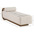 Meridian Furniture Zephyr Beige Linen Textured Fabric Upholstered Chaise