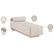Meridian Furniture Zephyr Beige Linen Textured Fabric Upholstered Chaise