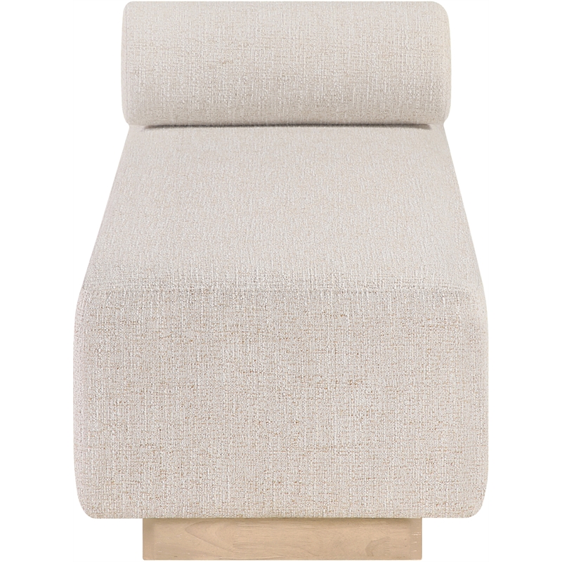 Meridian Furniture Zephyr Beige Linen Textured Fabric Upholstered Chaise