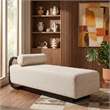 Meridian Furniture Zephyr Beige Linen Textured Fabric Upholstered Chaise