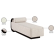 Meridian Furniture Zephyr Beige Linen Textured Fabric Upholstered Chaise