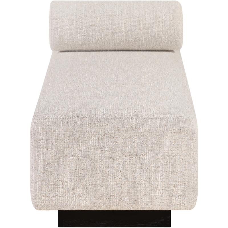 Meridian Furniture Zephyr Beige Linen Textured Fabric Upholstered Chaise