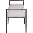 Meridian Furniture Axis Beige Linen Textured Fabric Upholstered Bench