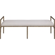 Meridian Furniture Axis Beige Linen Textured Fabric Upholstered Bench
