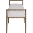 Meridian Furniture Axis Beige Linen Textured Fabric Upholstered Bench